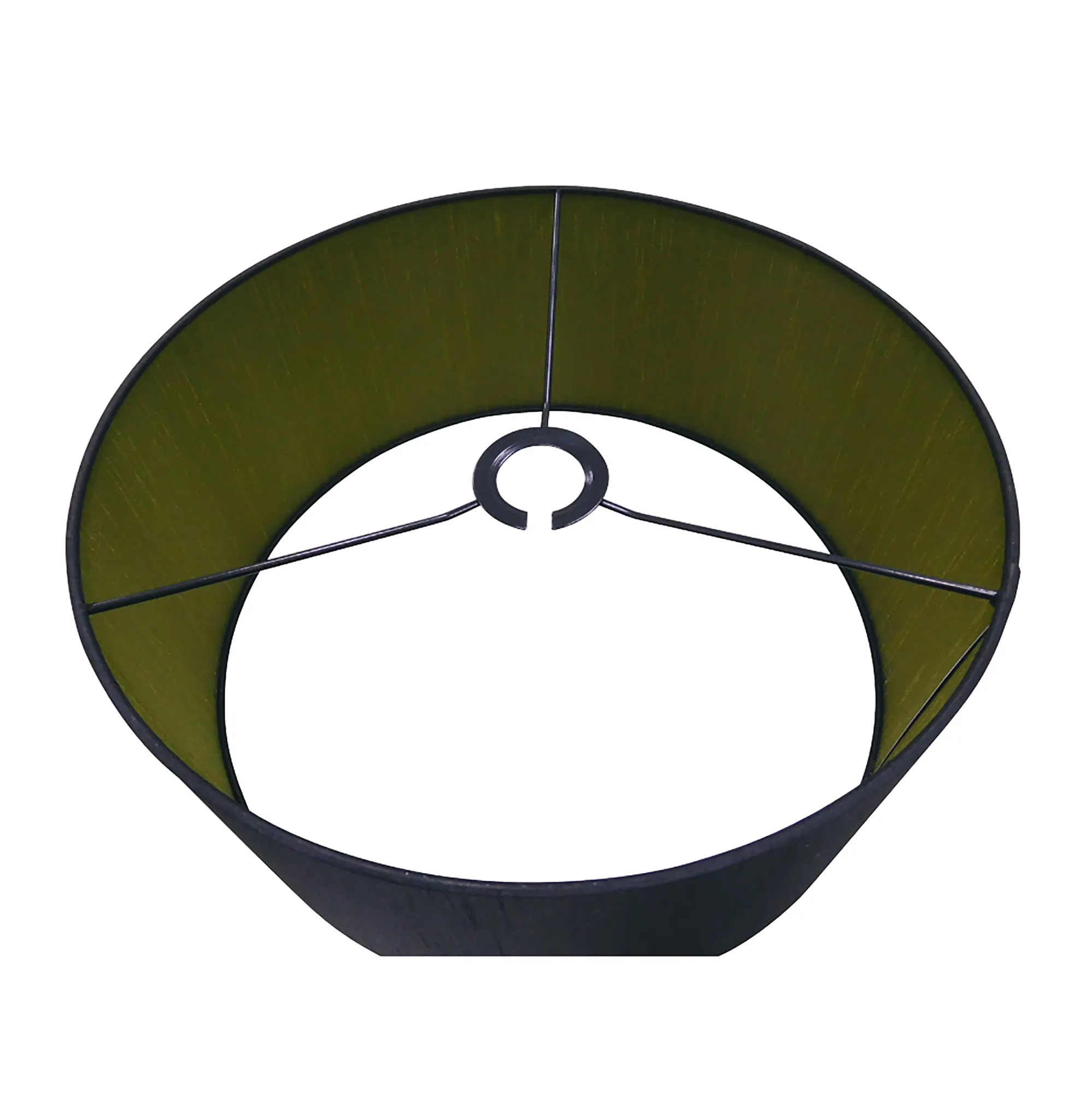 Baymont 40cm Semi Flush 3 Light Polished Chrome, Midnight Black/Green Olive, Frosted Diffuser DK0323  Deco Baymont CH BL/GR